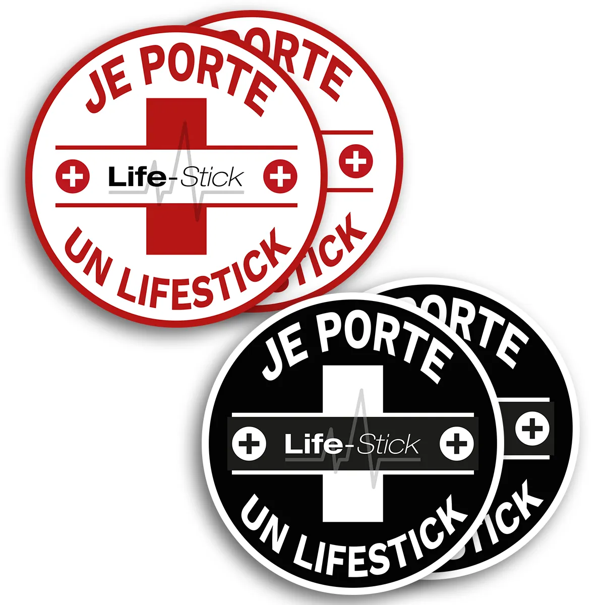 Pack de 4 autocollants "Je porte un LifeStick"
